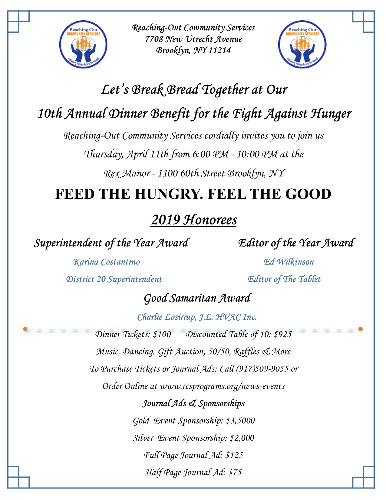 Final Benefit Flyer 2019 Reaching Out Community Services Food